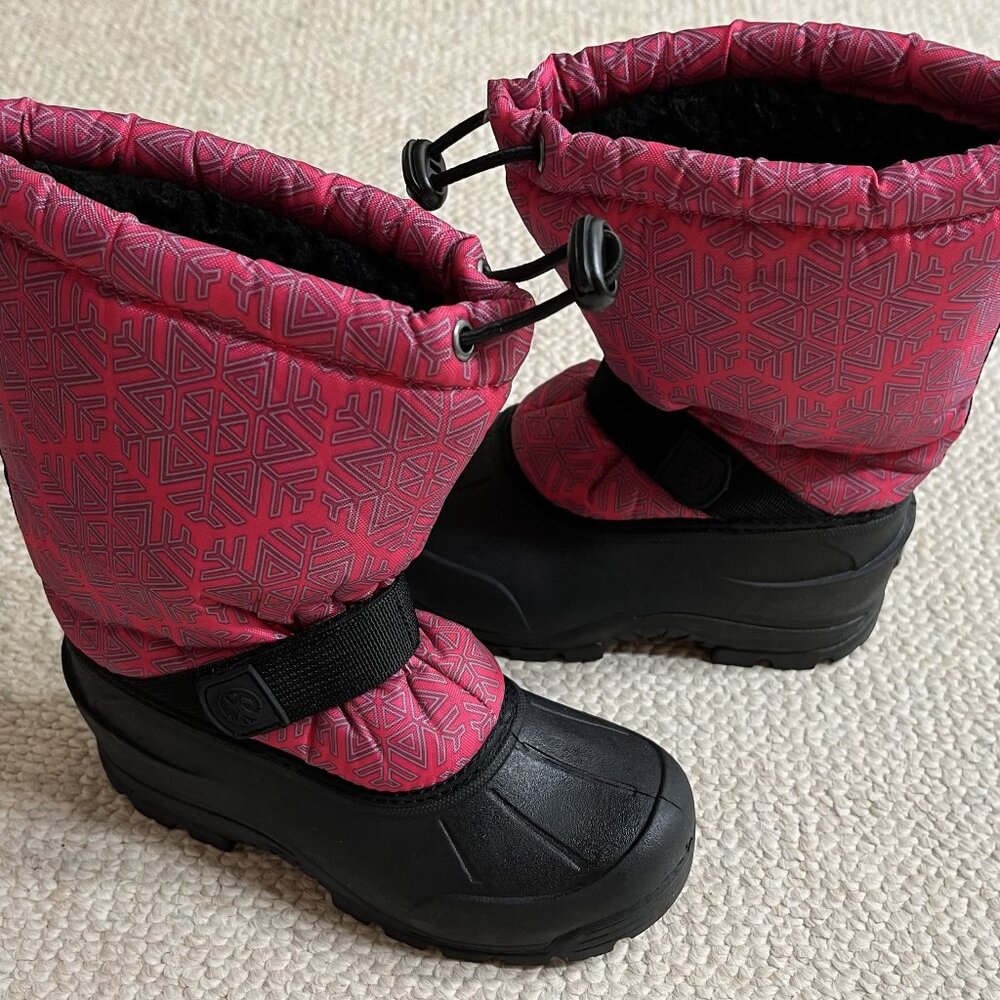 Northside Girl's Size 3 Kids Pink Winter Insulated Lined Waterproof Snow Boots